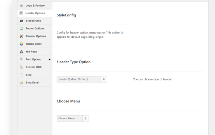 Flexible <em>theme options</em> panel